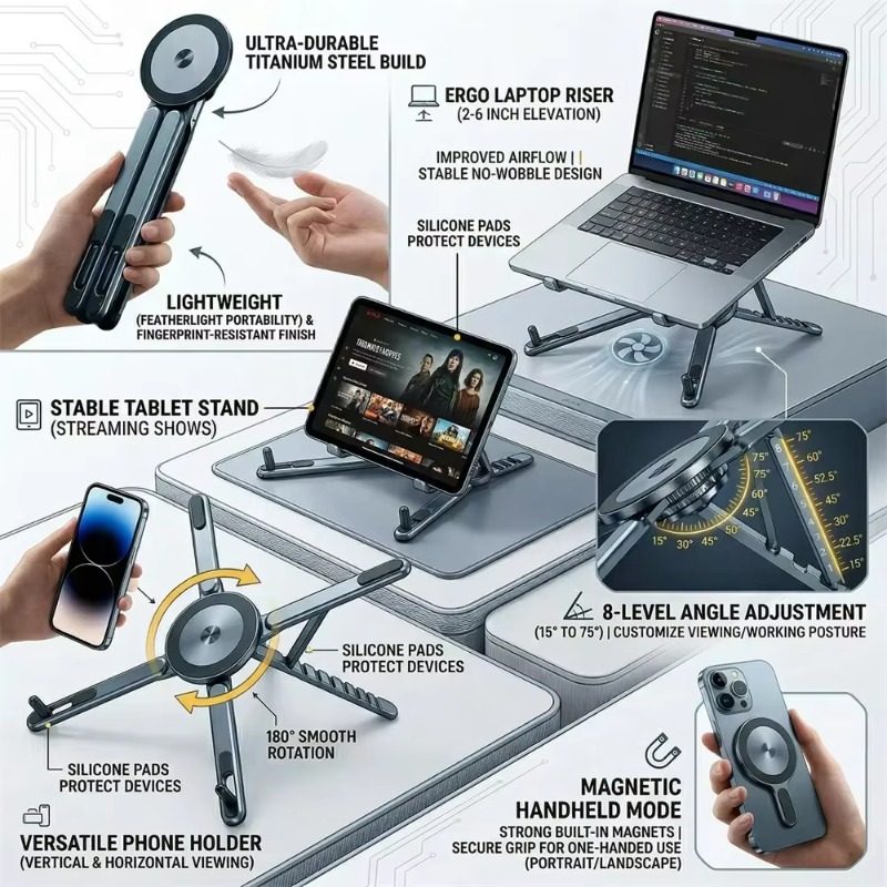 Portable Magnetic Phone Holder - Cooling Stand Tablet 评论和价格