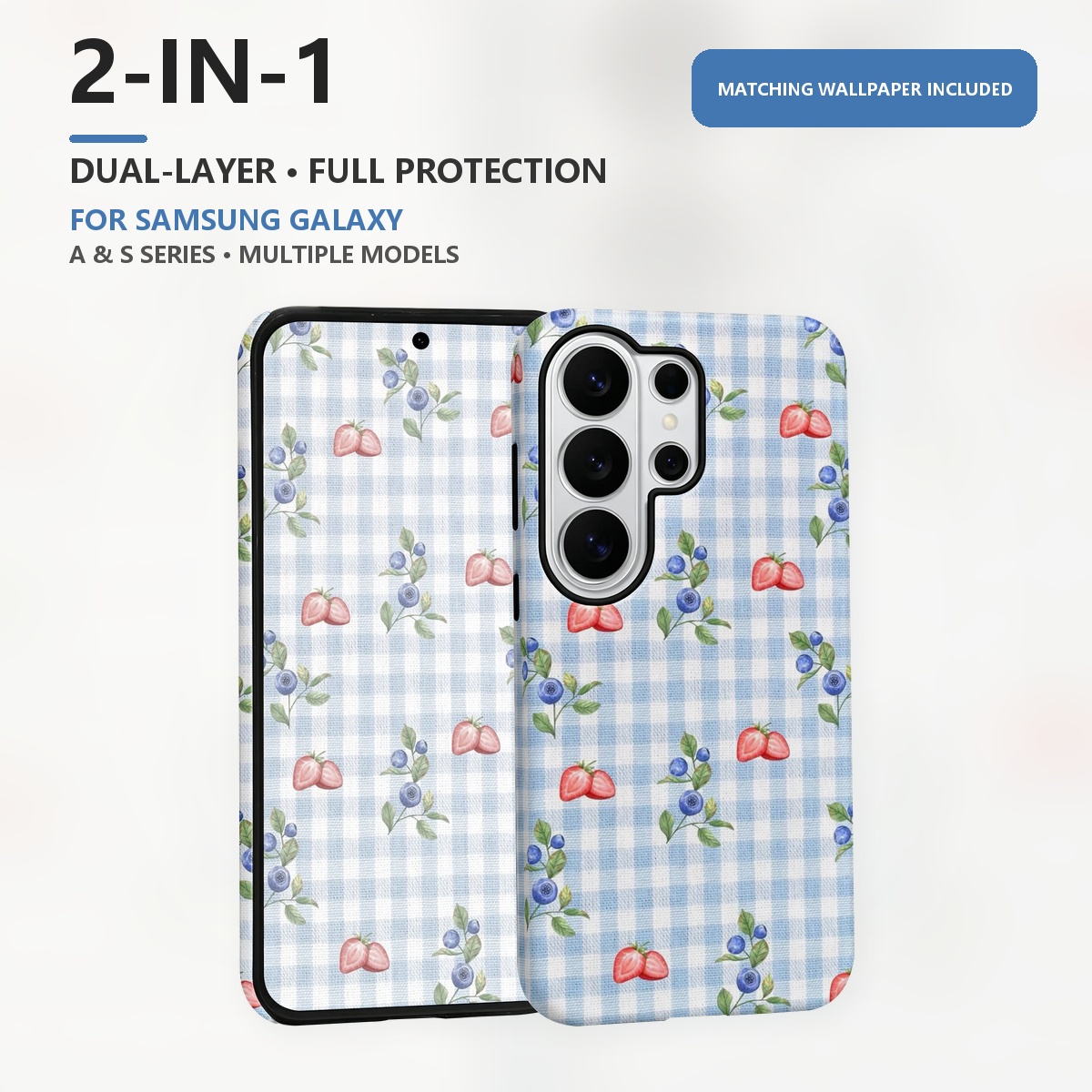 Blueberry Strawberry Gingham 2 - Samsung Galaxy S24 评论和价格
