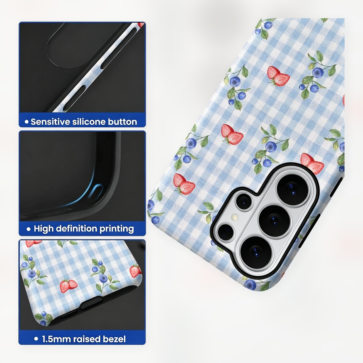 Blueberry Strawberry Gingham 2 - Samsung Galaxy S24 评论和价格